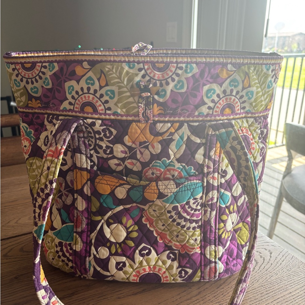 Vera Bradley Purple Paisley Floral Tote Bag